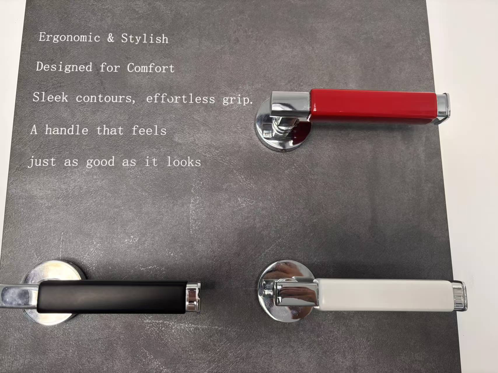 Breaking through tradition, the "ergonomic door handle" patent leads the way to a comfortable experience.