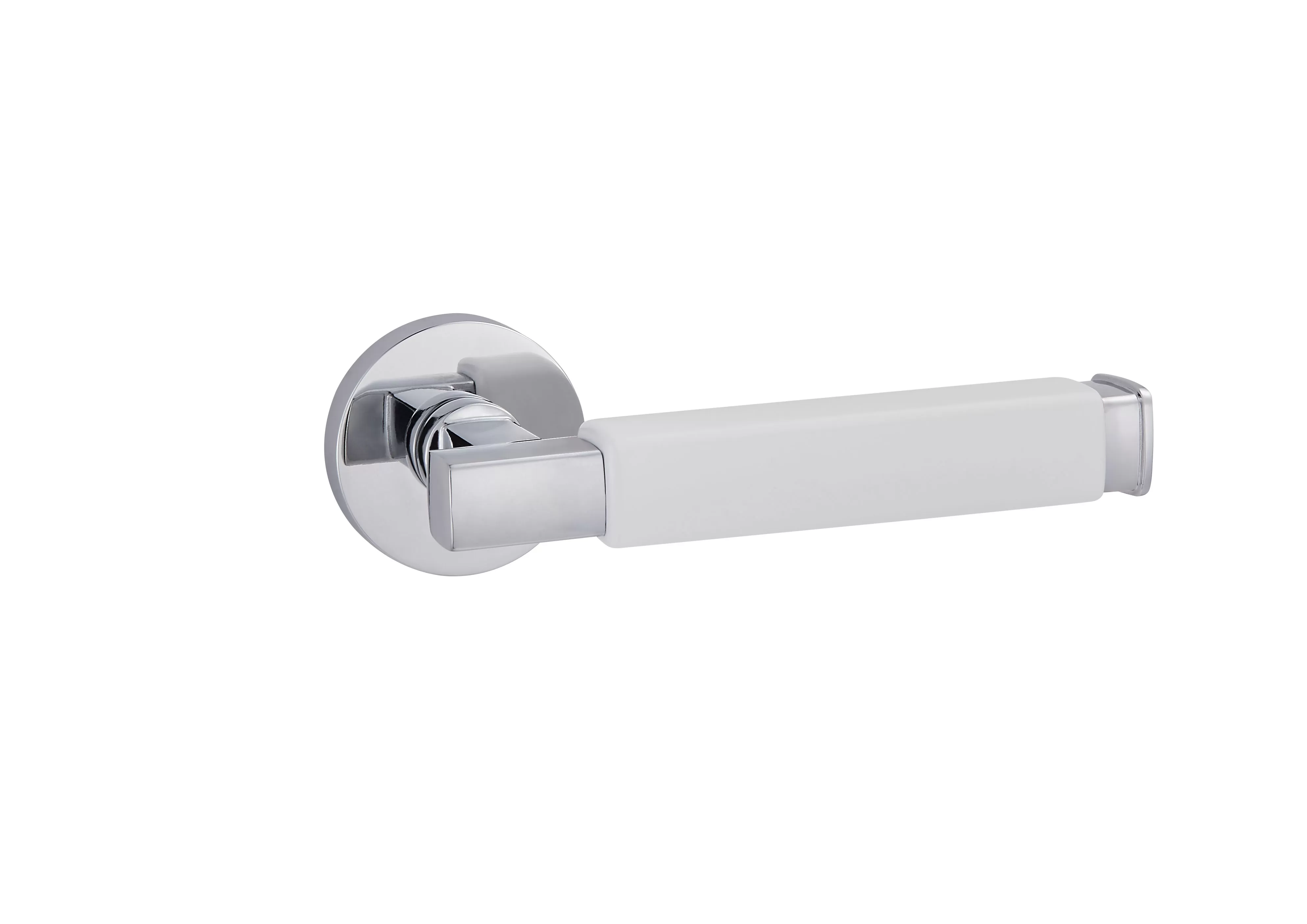 Elegant door handle with a sleek chrome finish